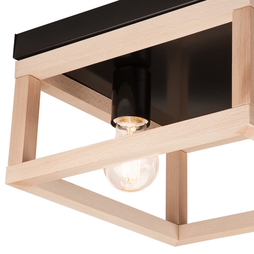 Loftlampe VILLY 2xE27/60W/230V beige/sort bøg