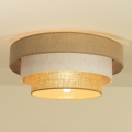 Loftlampe WENTA 1xE27/60W/230V Ø 50 cm jute/cremefarvet
