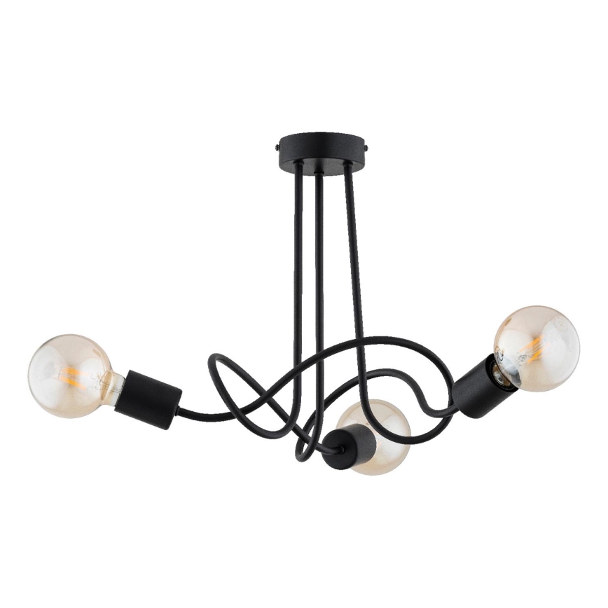 Loftlampe WINGO 3xE27/15W/230V sort