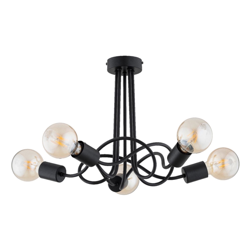 Loftlampe WINGO 5xE27/15W/230V sort