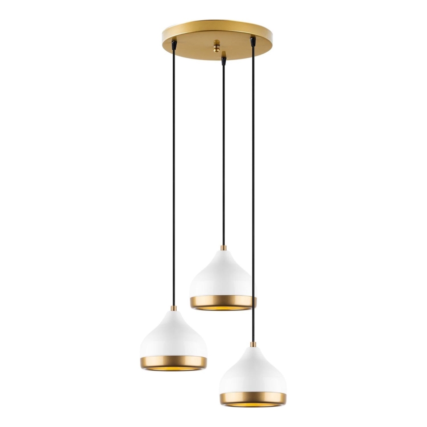 Loftlampe YILDO 3xE27/40W/230V hvid/guld