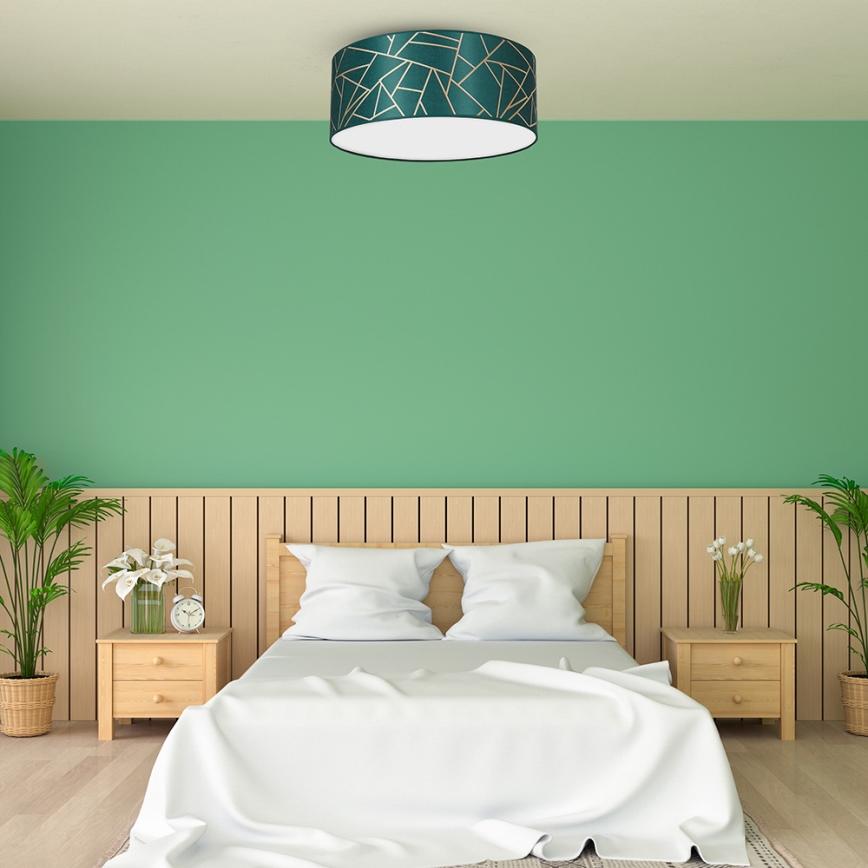 Loftlampe ZIGGY 2xE27/60W/230V grøn/guldfarvet