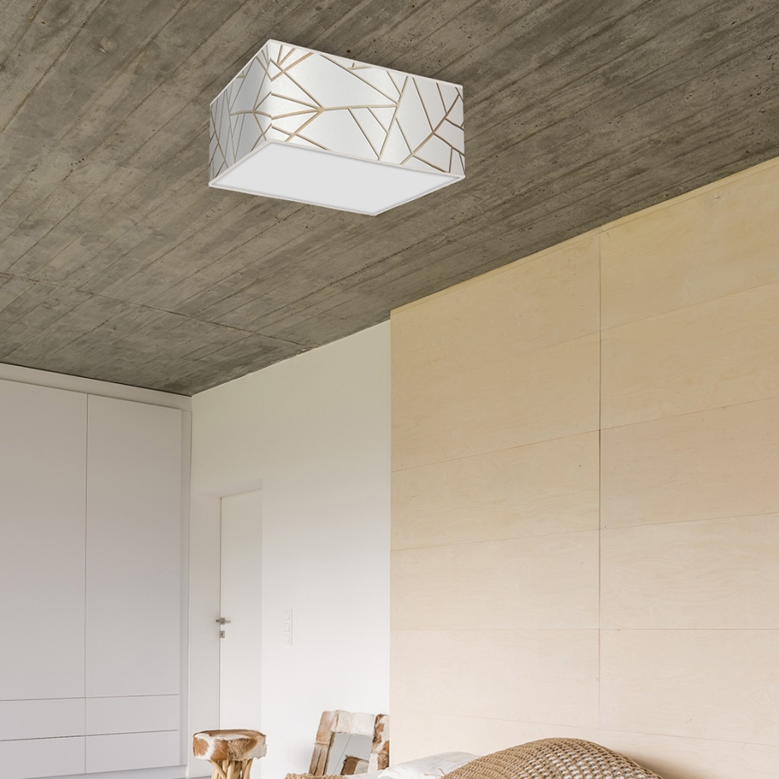 Loftlampe ZIGGY 2xE27/60W/230V hvid/guldfarvet