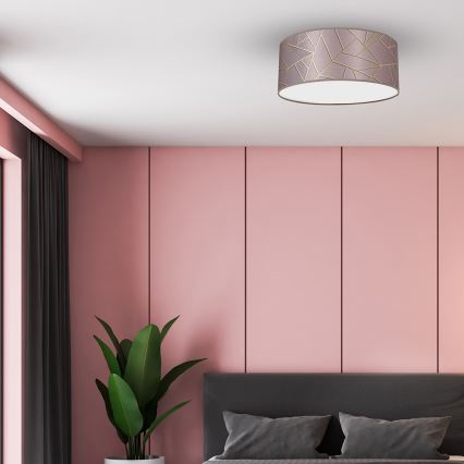 Loftlampe ZIGGY 2xE27/60W/230V pink/guldfarvet