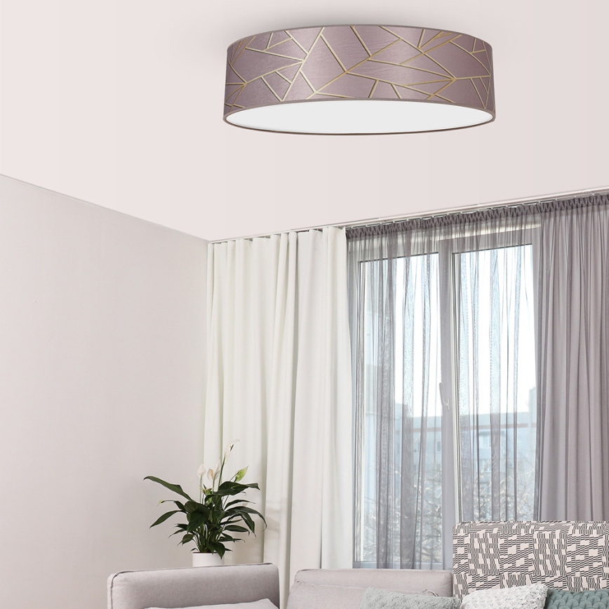 Loftlampe ZIGGY 3xE27/60W/230V pink/guldfarvet