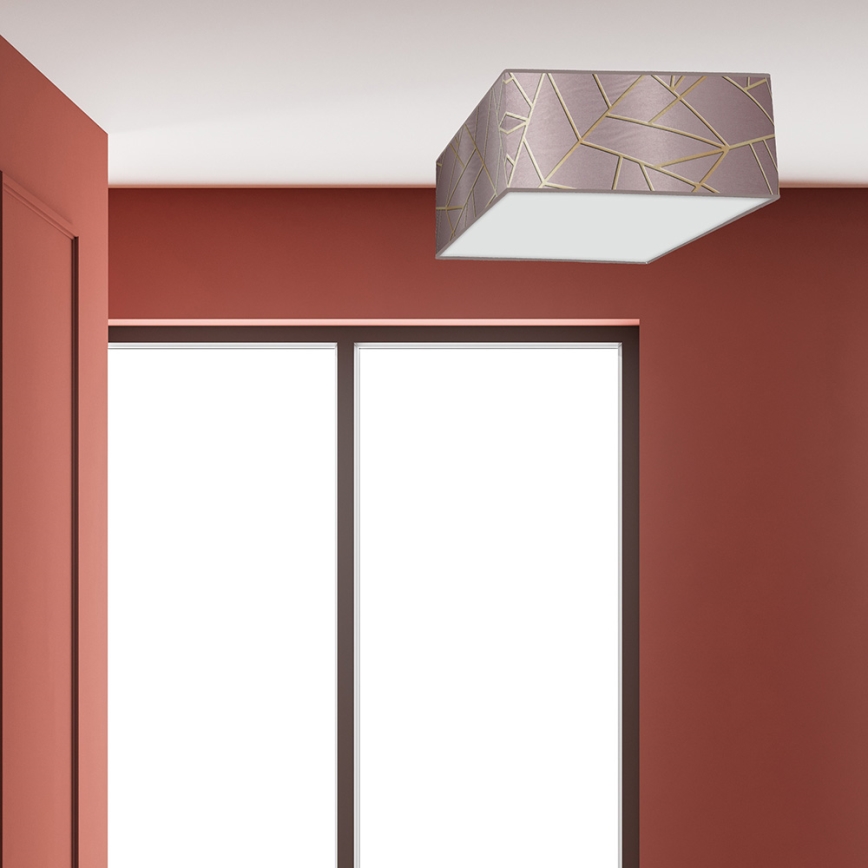 Loftlampe ZIGGY 3xE27/60W/230V pink/guldfarvet