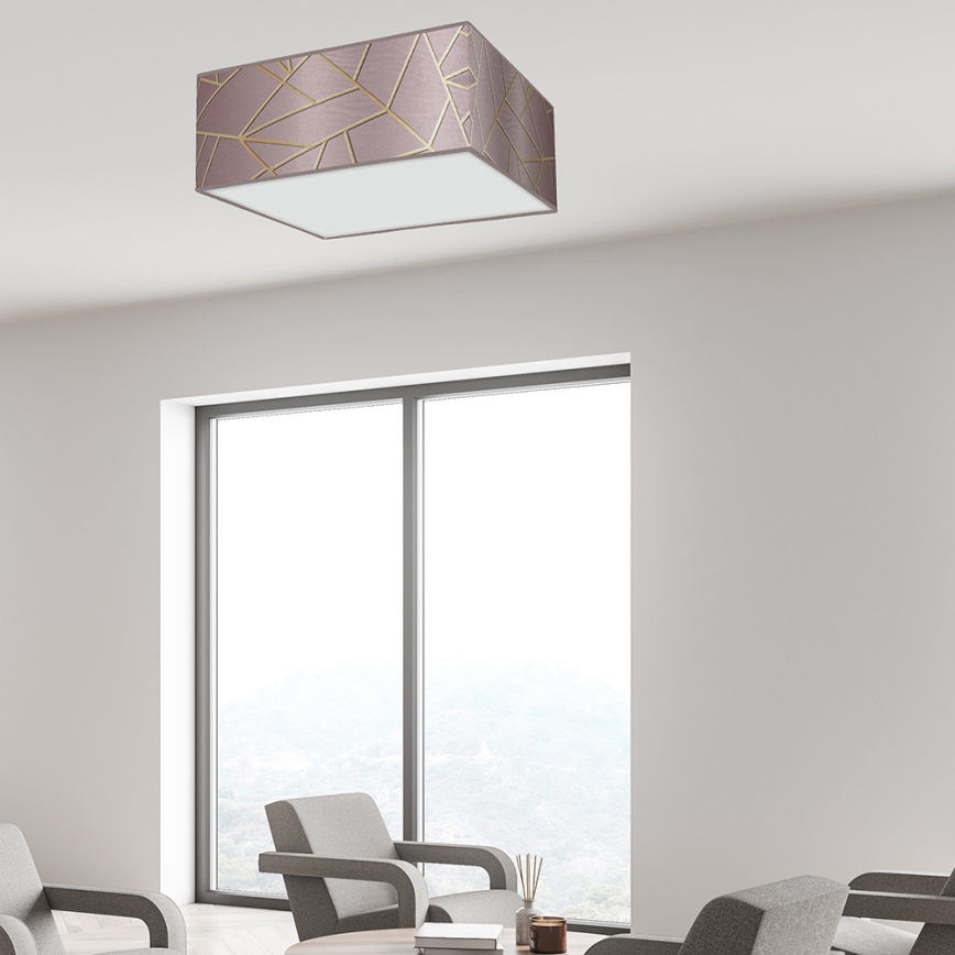Loftlampe ZIGGY 3xE27/60W/230V pink/guldfarvet