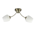 Loftlampe ZINA 2xE27/40W/230V messing/hvid