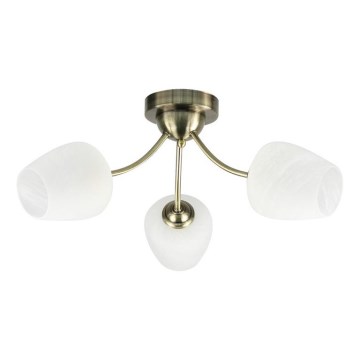 Loftlampe ZINA 3xE27/40W/230V messing/hvid