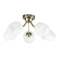 Loftlampe ZINA 5xE27/40W/230V messing/hvid