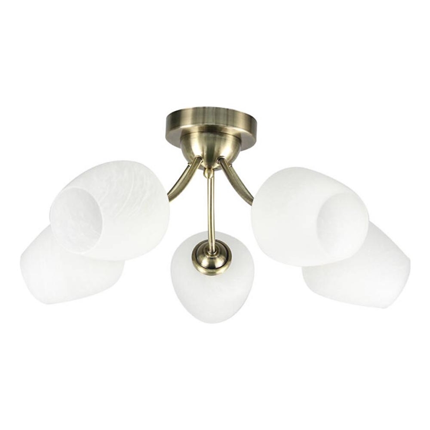 Loftlampe ZINA 5xE27/40W/230V messing/hvid
