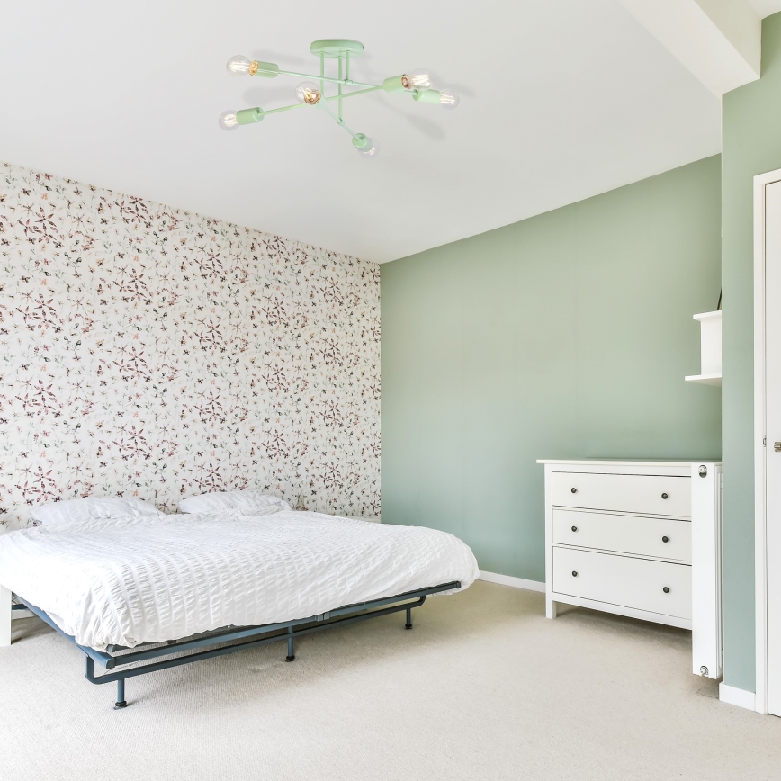 Loftmonteret lysekrone CAMBRIDGE 6xE27/15W/230V grøn