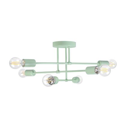 Loftmonteret lysekrone CAMBRIDGE 6xE27/15W/230V grøn