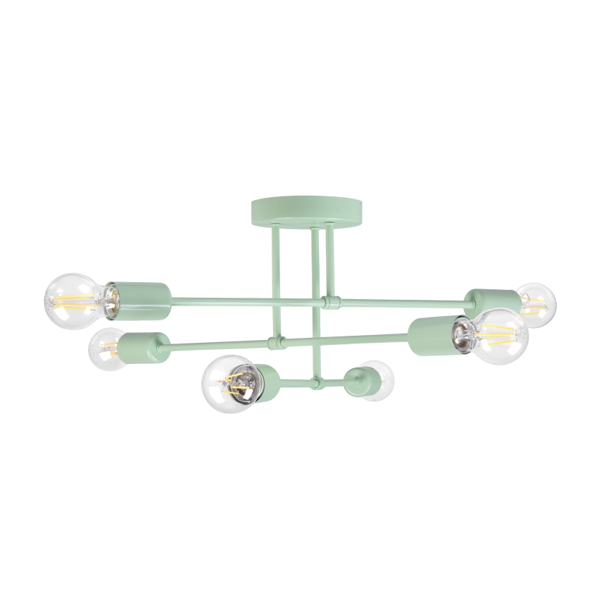 Loftmonteret lysekrone CAMBRIDGE 6xE27/15W/230V grøn
