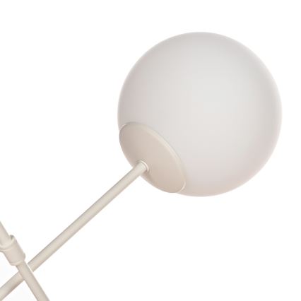 Loftmonteret lysekrone MOON 6xE27/15W/230V, cremefarvet