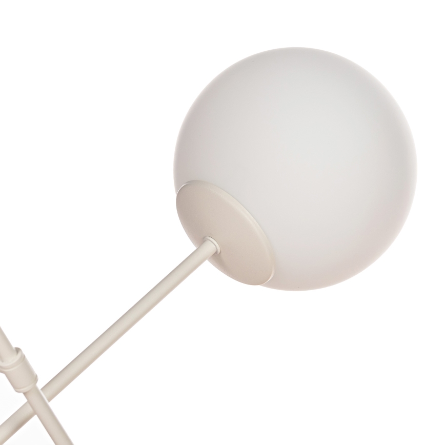 Loftmonteret lysekrone MOON 6xE27/15W/230V, cremefarvet