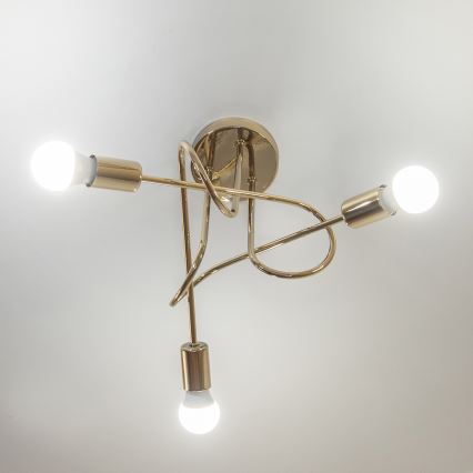 Loftmonteret lysekrone OXFORD 3xE27/15W/230V guld