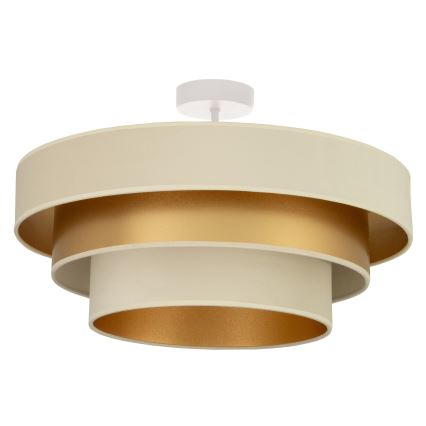 Loftmonteret lysekrone WENTA 1xE27/60W/230V Ø 50 cm beige/guld