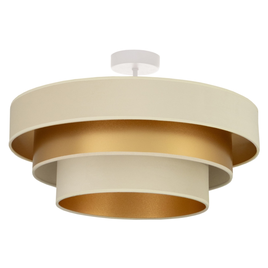 Loftmonteret lysekrone WENTA 1xE27/60W/230V Ø 50 cm beige/guld