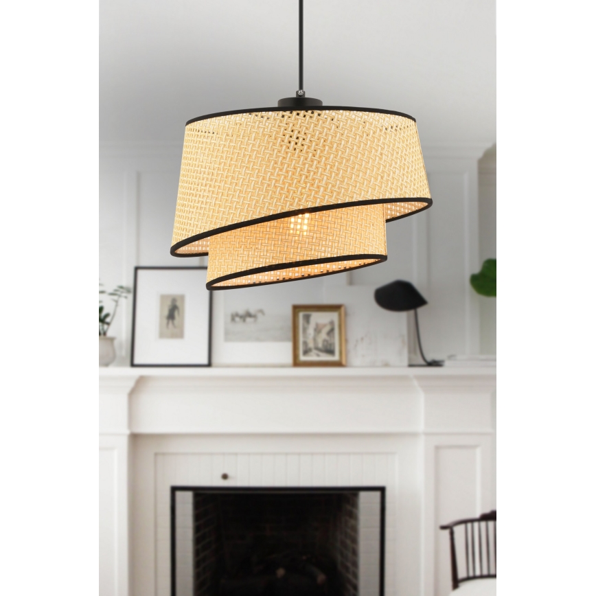 Loftpendel BARETTE 1xE27/60W/230V beige/sort