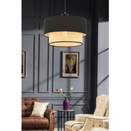 Loftpendel med kabel ECHO 1xE27/60W/230V sort/beige