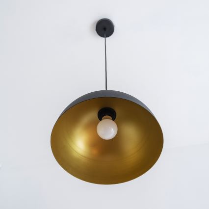 Loftpendel med kabel VESPER 1xE27/15W/230 Ø 30 cm sort/guld