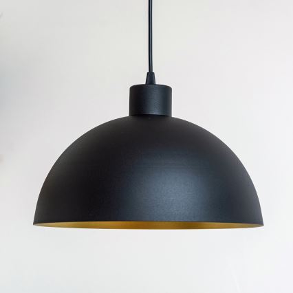 Loftpendel med kabel VESPER 1xE27/15W/230 Ø 30 cm sort/guld
