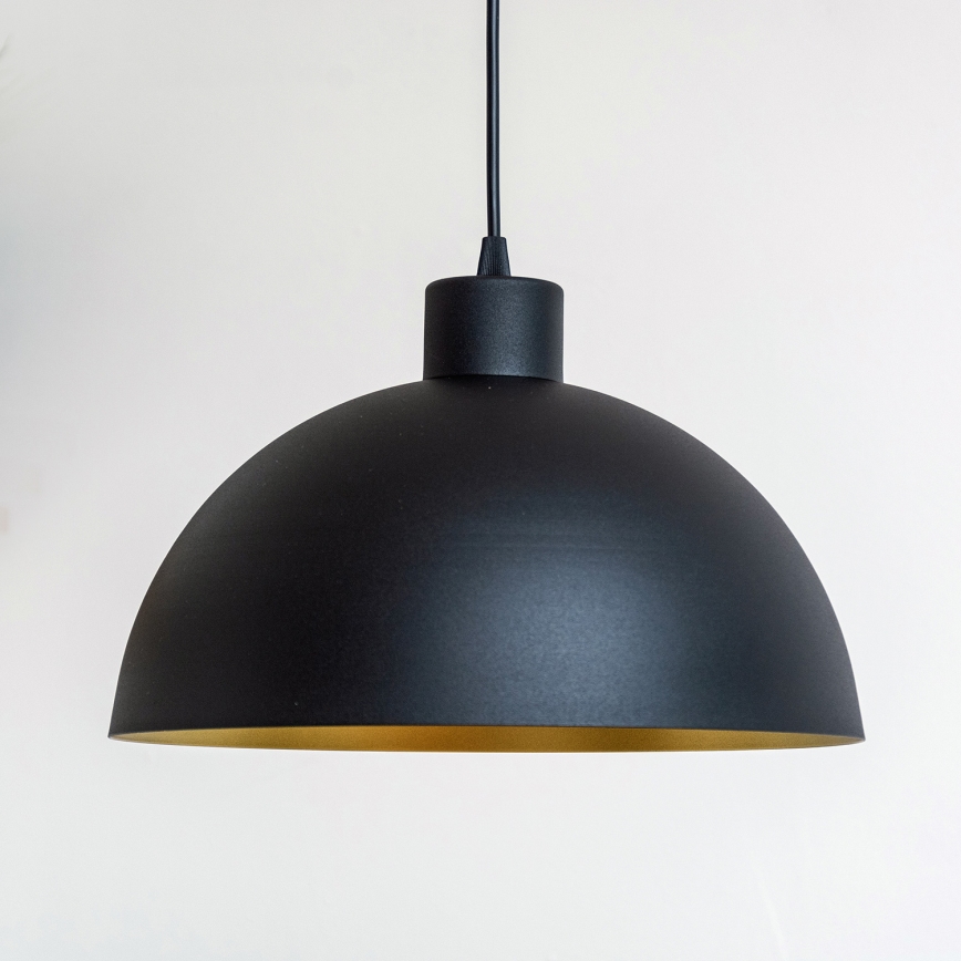 Loftpendel med kabel VESPER 1xE27/15W/230 Ø 30 cm sort/guld