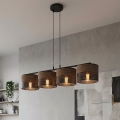 Loftpendel med ledning KARBON 4xE27/15W/230V sort/brun
