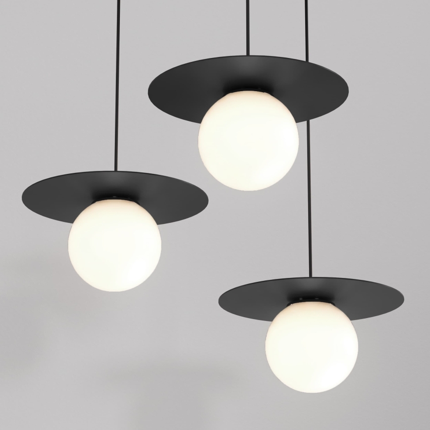 Loftpendel med wireophæng FLAT 3xE27/15W/230V sort
