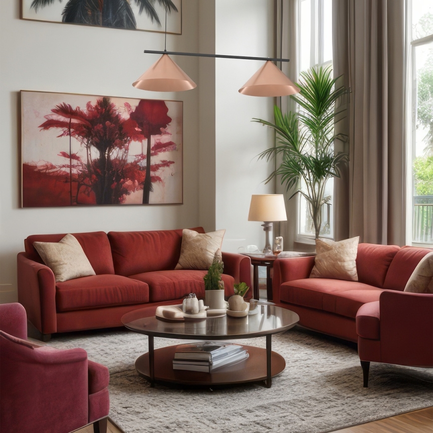 Loftpendel på kabel CAPITAL 2xGX53/15W/230V rosaguld