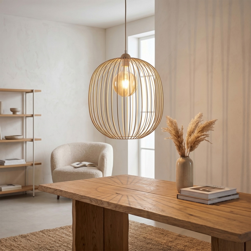 Loftpendel på kabel DESTELLO 1xE27/15W/230V Ø 33 cm beige