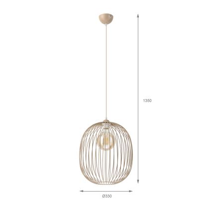 Loftpendel på kabel DESTELLO 1xE27/15W/230V Ø 33 cm beige