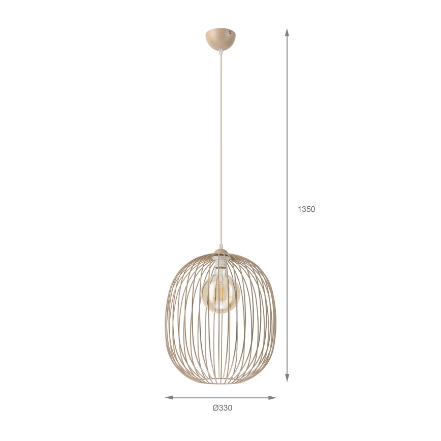 Loftpendel på kabel DESTELLO 1xE27/15W/230V Ø 33 cm beige