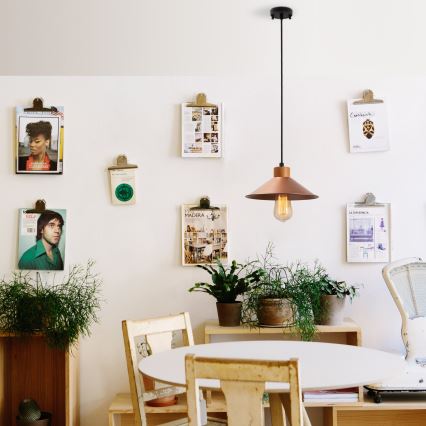 Loftpendel på kabel MANAVGAT 1xE27/40W/230V kobber/brun