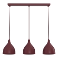 Loftpendel på kabel NOAK CLASSIC 3xE27/15W/230V bordeaux
