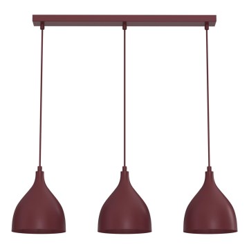 Loftpendel på kabel NOAK CLASSIC 3xE27/15W/230V bordeaux