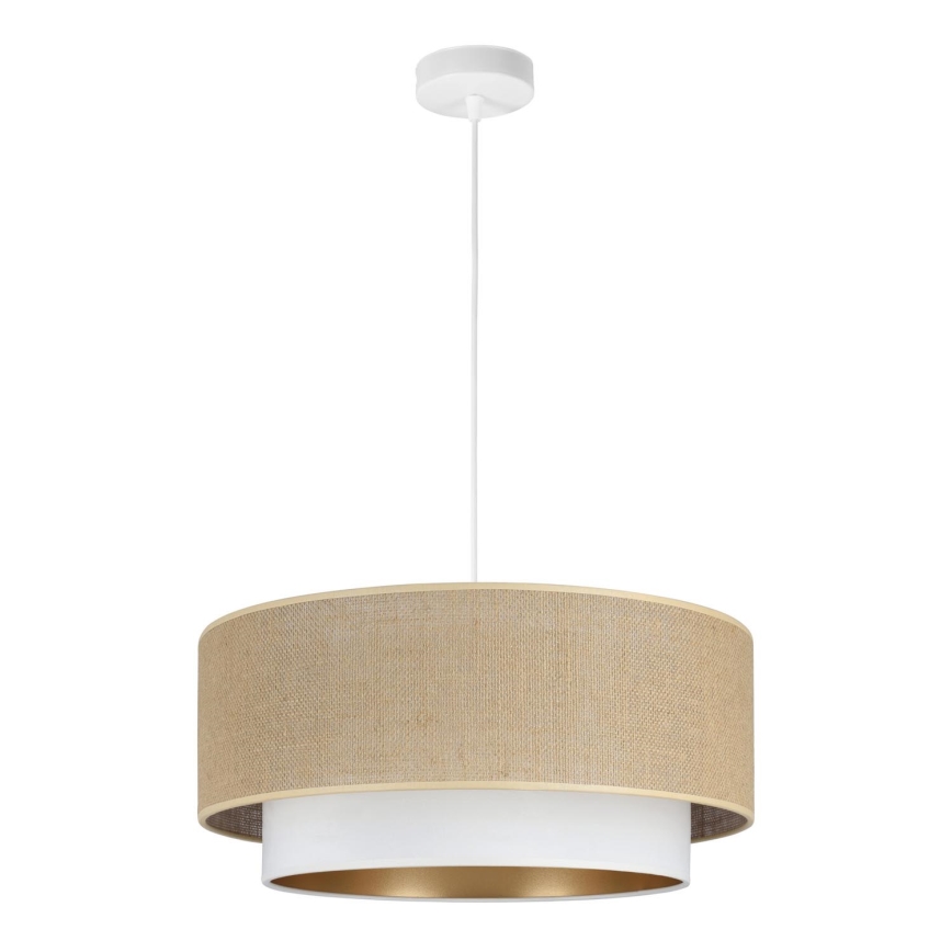 Loftpendel på kabel SARTA 1xE27/60W/230V hvid/jute