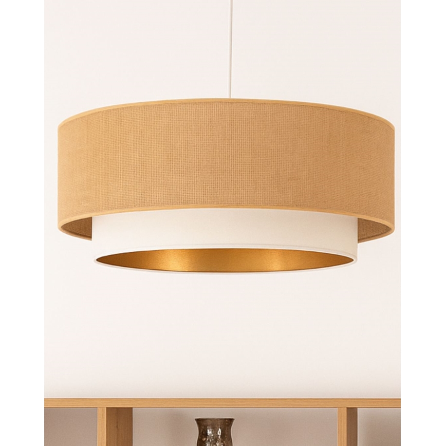 Loftpendel på kabel SARTA 1xE27/60W/230V hvid/jute