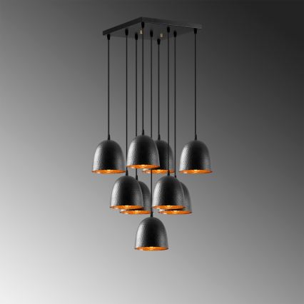 Loftpendel på kabel TATTOO 9xE27/40W/230V sort