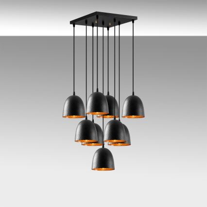 Loftpendel på kabel TATTOO 9xE27/40W/230V sort