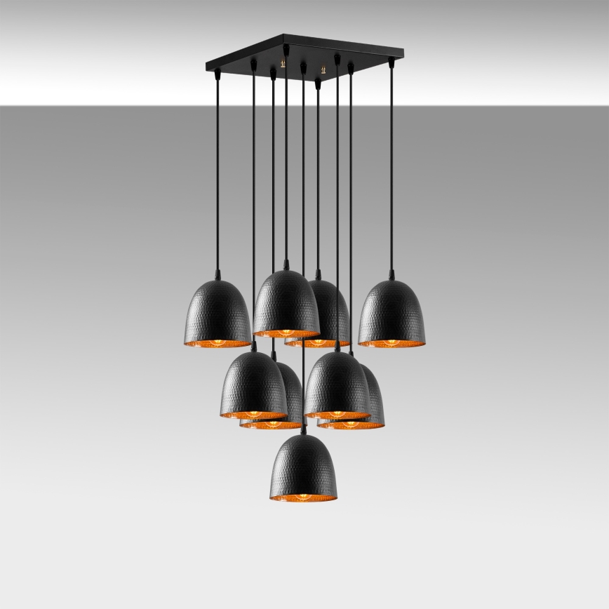 Loftpendel på kabel TATTOO 9xE27/40W/230V sort