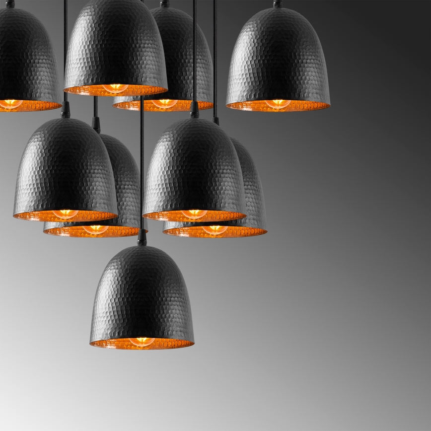 Loftpendel på kabel TATTOO 9xE27/40W/230V sort