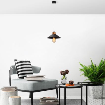 Loftpendel på ledning MANAVGAT 1xE27/40W/230V sort/brun