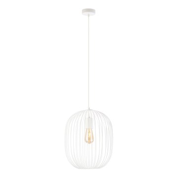 Loftpendel på ledning OVELLA 1xE27/15W/230V Ø 34 cm cremefarvet