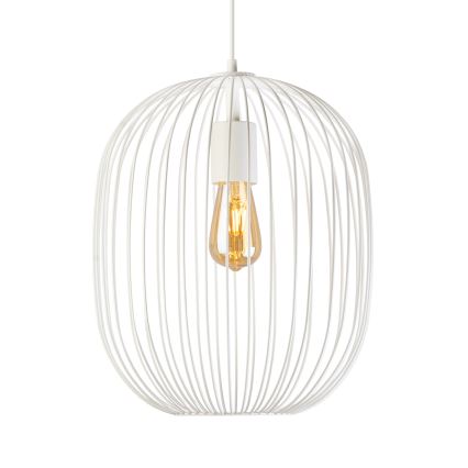 Loftpendel på ledning OVELLA 1xE27/15W/230V Ø 34 cm cremefarvet