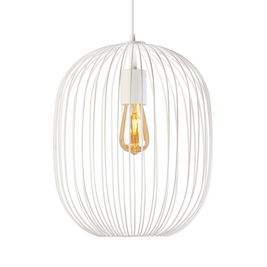 Loftpendel på ledning OVELLA 1xE27/15W/230V Ø 34 cm cremefarvet
