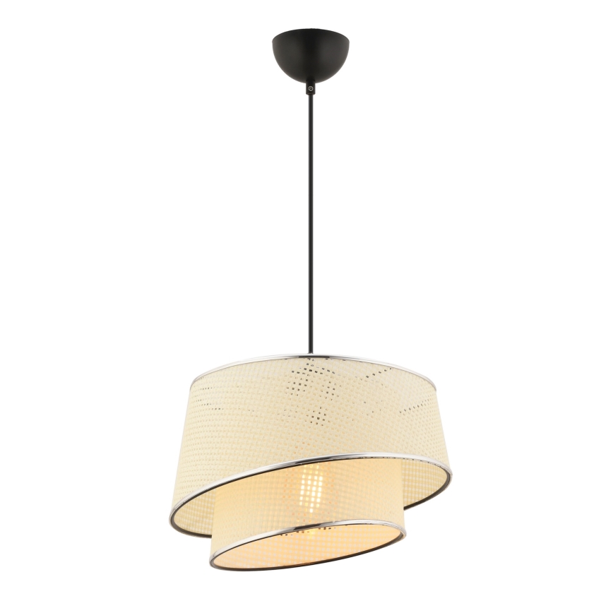 Loftpendel på wire BARETTE 1xE27/60W/230V cremefarvet/blank krom