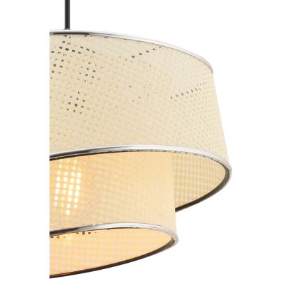Loftpendel på wire BARETTE 1xE27/60W/230V cremefarvet/blank krom
