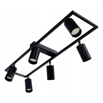 Loftspot 6 x GU10, 30 W, 230 V – sort